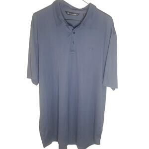 Travis Mathew Mens XXL Warmer Tide Scoop Polo Style 1MW396 Blue Stripe Casual